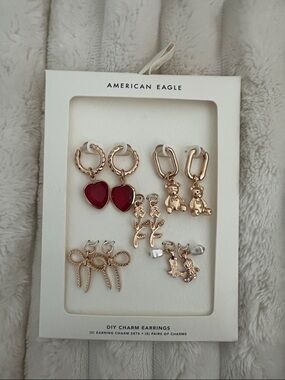 American Eagle Gold DIY Charm Earring Set with 5 Pairs of Charms